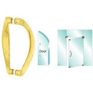    Gold Plated Glass Mounted Sculptured Pull Handles