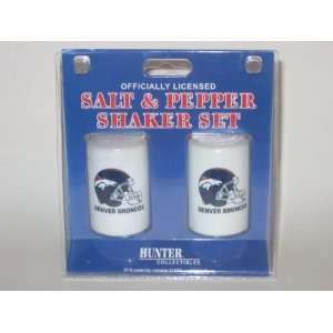 DENVER BRONCOS Ceramic Salt & Pepper Shaker Set both with Team Logo 