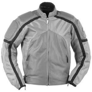   Leather Mesh Tex Riding Jacket Silver Black Med Womens Automotive