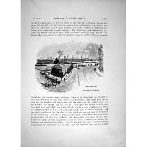  Blackfriars River Thames London 1885 Cassell Print