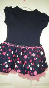 Girl sie 2T Navy Blue & Pink Kitty Party Dress Bonnie Jean  