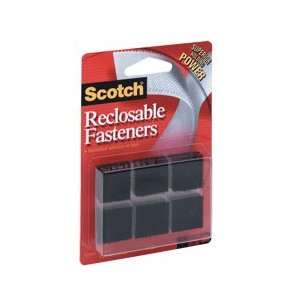  Scotch Reclosable Fasteners Black 7 8x7 8 12 Pk Square 