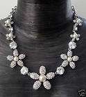 crystal pearl daisy flower wedding necklace earring new matching 