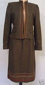 Vintage 70s SASSON Wool Skirt and JACKET Set Suit 8/9  