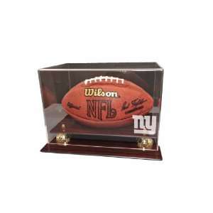   Giants Mahogany Finished Acrylic Football Display