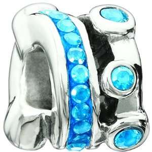 Authentic Miss Chamilia Cartwheel   Turquoise CZ Bead 2052 0038   Only 