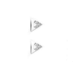  White CZn Silver Stud Earrings Jewelry