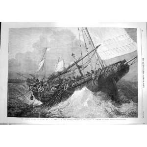  1867 Harvest North Sea Storm Ship Fishing Boat Andrews 