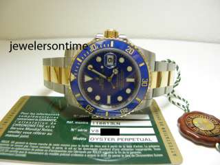 Unworn 2011 Rolex SS/18K Blue Ceramic Submariner 116613  