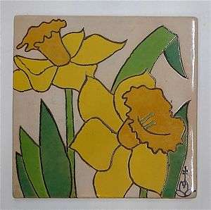 San Jose Mission Antique Daffodil Tile  