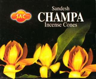     SAC Incense Cones 95% Natural  Sandesh Agarbathi Co 10/box  