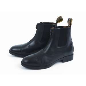  Saxon Action Leather Zip Front Childs Paddock Boots 