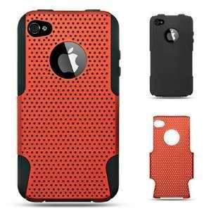   Skin + Apex Hard Orange Rubber Phone Protector Cover Case for Iphone 4