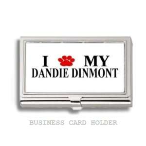  Dandie Dinmont Love My Dog Paw Business Card Holder Case 