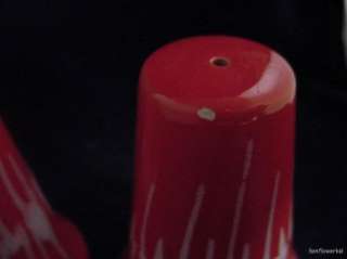 Retro Orange Drip Glaze Salt & Pepper Shakers Italy  