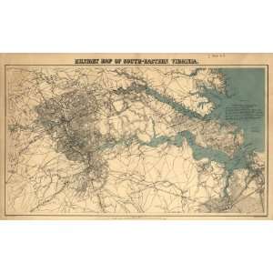 Civil War Map Military map of south eastern Virginia, A. Lindenkohl 