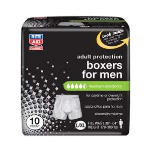 Rite Aid Protective Boxers For Men, Maximum Absorbency, Large/Extra 