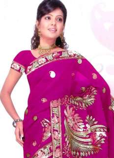 Pink Heavy Sequin Sari Saree India BellyDance Curtain  