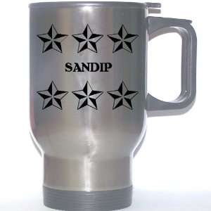  Personal Name Gift   SANDIP Stainless Steel Mug (black 