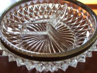 antique Glass heavy crafted bowl serving tray VERY NICE  