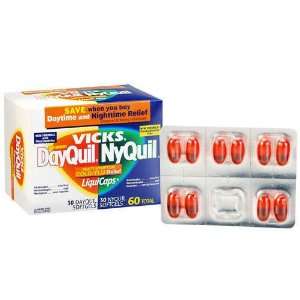 Vicks Dayquil/Nyquil Cold Flu Medication   60 Softgels (30 