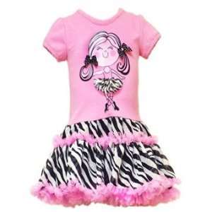  Pink Ballet Girl Zebra Print Tutu Dress Size 6   F747761 