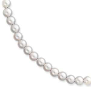   Gold 7.5 8mm White Akoya Saltwater Cultured Pearl Necklace Jewelry