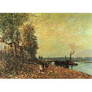  Oil Painting The Tugboat Alfred Sisley Hand Painted Art 