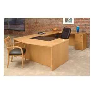  Office Suite 2   Desk, Credenza, Bridge, Pedestals   Maple 