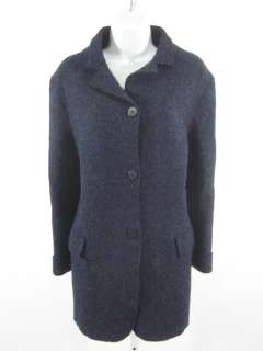 HILARY RADLEY Navy Wool BUtton Up Jacket Sweater Sz 8  