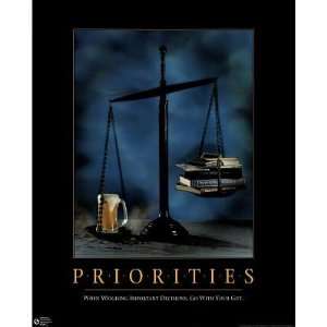   Priorities College Parody Demotivational Poster Print