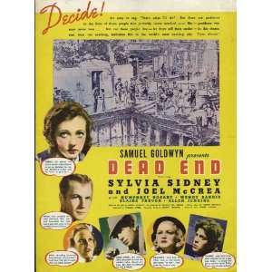  Dead End Movie Poster (11 x 17 Inches   28cm x 44cm) (1937 