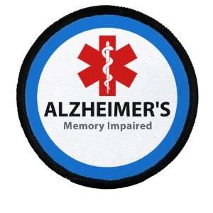  ALZHEIMERS Memory Impaired Medical Alert 2.5 inch Sew on 