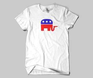Republican Elephant Holding a Gun Political T Shirt  
