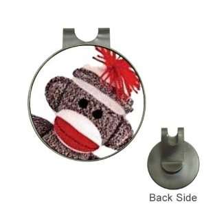 Magnetic Golf Ball Marker Hat Clip Sock Monkey Design  
