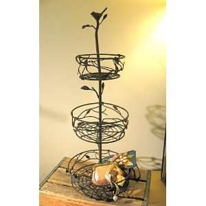  Arabella  3 Layer Bird nest Tier Stand with Leaves 
