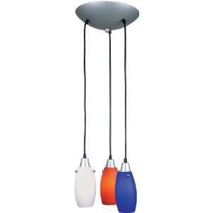   Pendant Lamp   Rainbow Frost Blue Red Glass Shade
