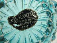 Rossini Italy Blue Clear Empoli Glass Basket Bowl Eames  