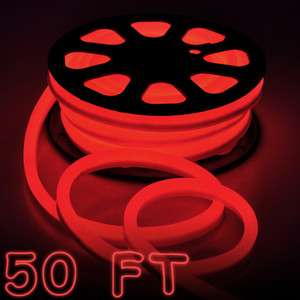 50 Red LED Neon Rope Light Strip Flex Tube Sign Outdoor  