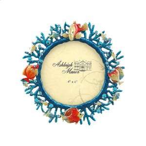 Ashleigh Manor 4 by 4 Inch Fish Coral Frame, Blue 