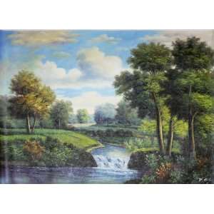  RIVER in Rural Setting Country Scene Oil Painting Large 3 