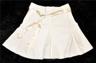 New Banana Republic White Skirt Womens 4 Cotton Lined A Line Flare 