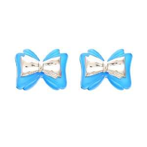  [Aznavour] Lovely & Cute Fly Ribbon Earring / Sky Blue 