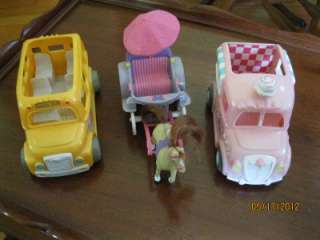 Fisher Price Loving Family Lot People Animals Ice Cream Horse/Buggy 