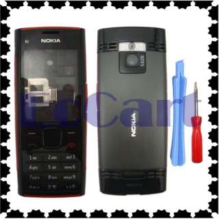 Nokia X2 X2 00 Black Red Fascia Full Housing Case Cover  