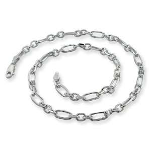  Sterling Silver Italian 22 Figaro Cable Chain Necklace 4 