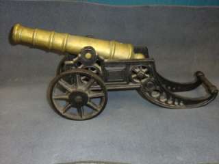   Cast Iron Brass Military Display Original Antique Artillery  