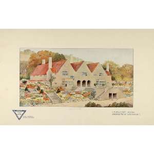  1905 Print Baillie Scott Architectural House Elevation 