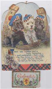 Vintage Scottie Dog Calendar Lucky Horseshoe Whiteholme1984  