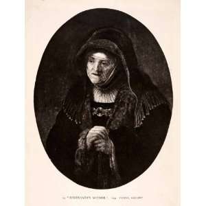  1942 Photogravure Dutch Rembrandt Elderly Mother Art Portrait 
